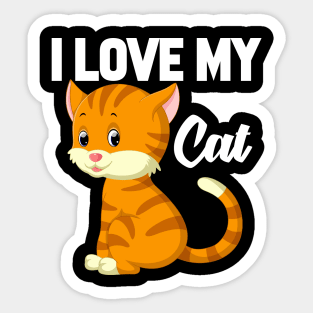 I Love My Cat Sticker